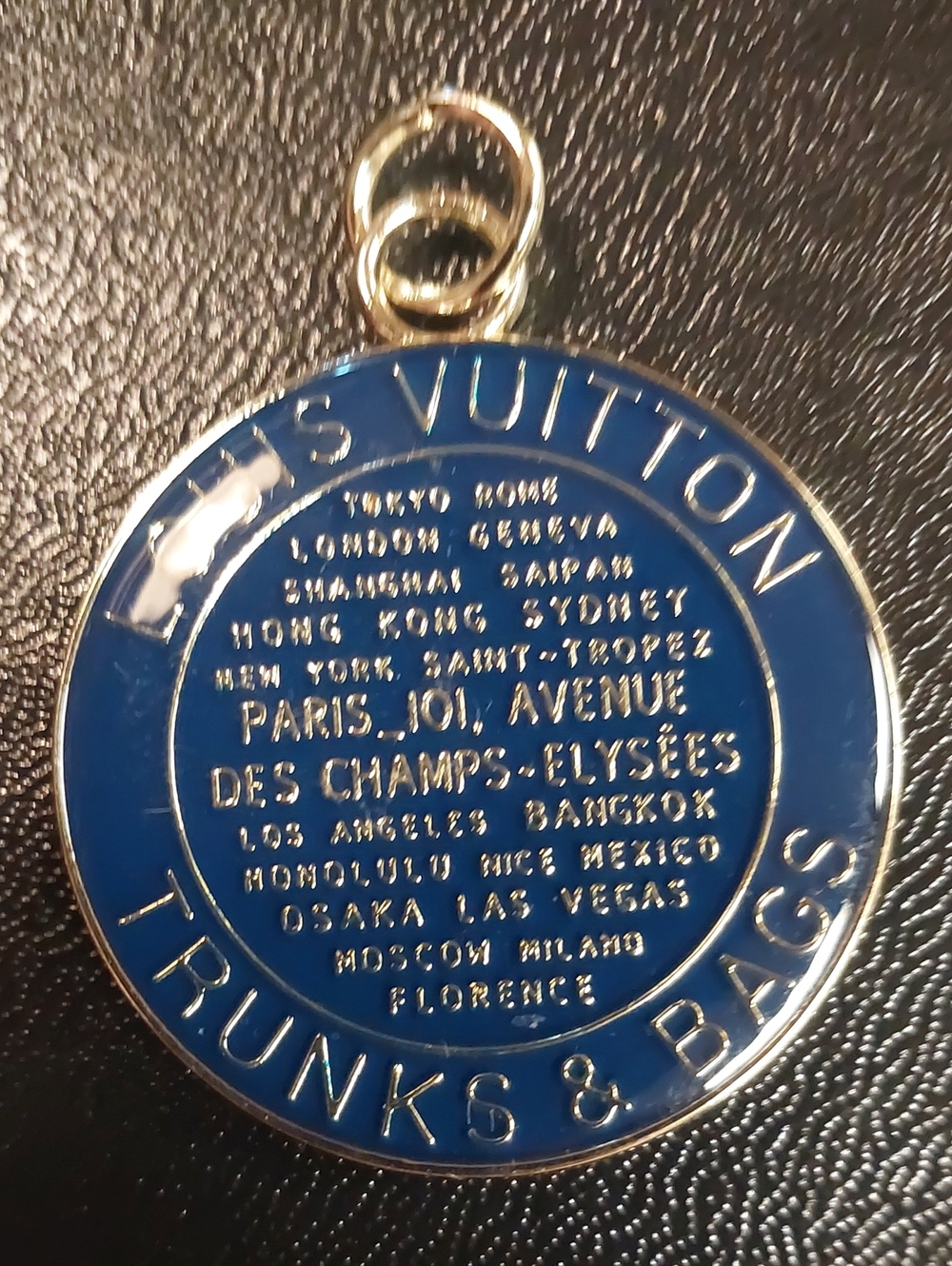 LV Blue and Gold Trunks & Bags Charm Pendant-Double Sided
